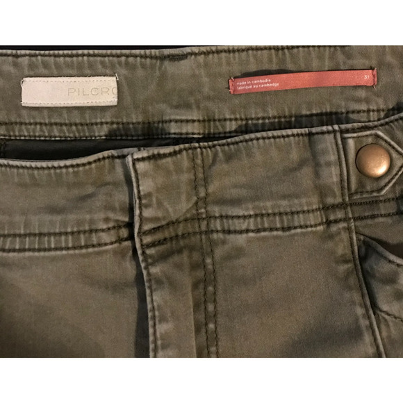 Anthropologie Pilcro Women's The Demilune Boot Utility Flare Green Pants - 31 - Picture 6 of 15